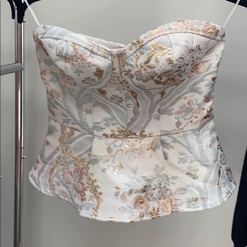 Express floral strapless top